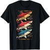 Vintage Shark Silhouette Hammerhead Shark Tiger Shark Heart T Shirt