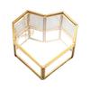 A25F-Flip Love Heart Shaped Geometric Glass Jewelry Box Glass Ring Box Exquisite Unique Wedding Jewelry Box Ring For Wedding Dec