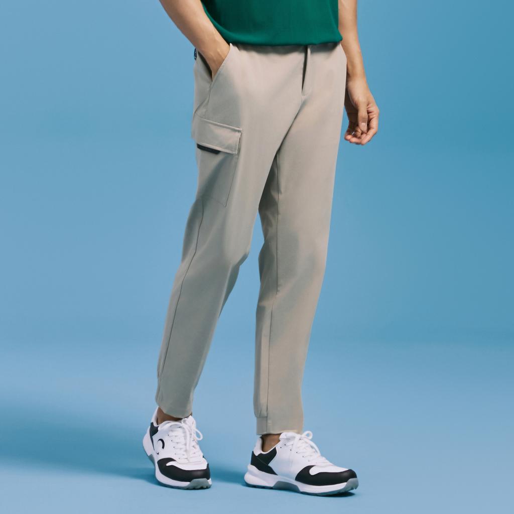 CHALLENGER Men'S One-Pocket Tapered Fit Semi-Jogger Pants Beige