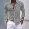 Moda Uomo Nuova Primavera Autunno Camicia a Quadri con Taschino Vestibilità Slim Casual Manica Lunga