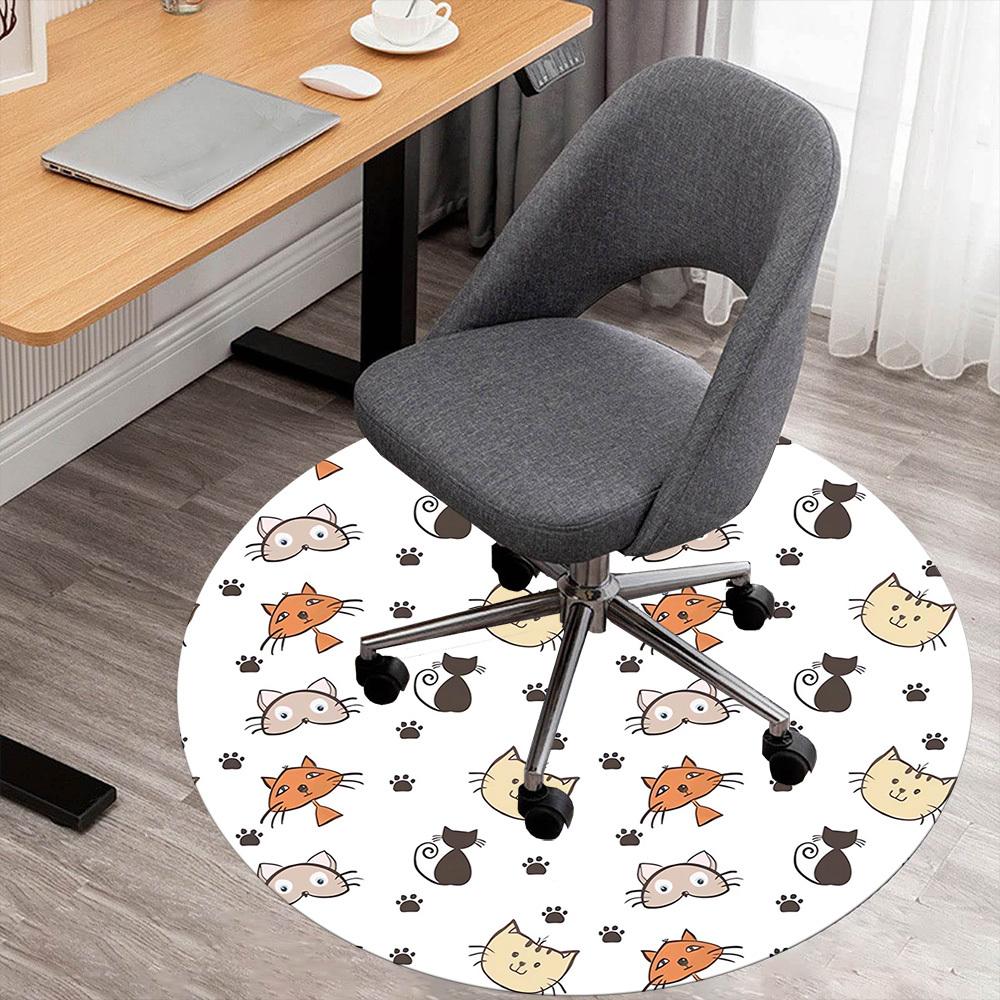 

1pc cat paw print Round Chair mat Area Rug - Non-Slip, Floor Mat for Office, Bedroom, and Indoor Decor c1118131 80cm by 80cm