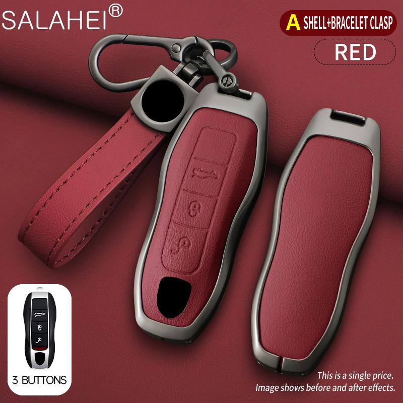 Car Key Case Cover Shell For Porsche Panamera Spyder Carrera Macan Boxster Cayman Cayenne 911 970 981 991 Keychain Accessories