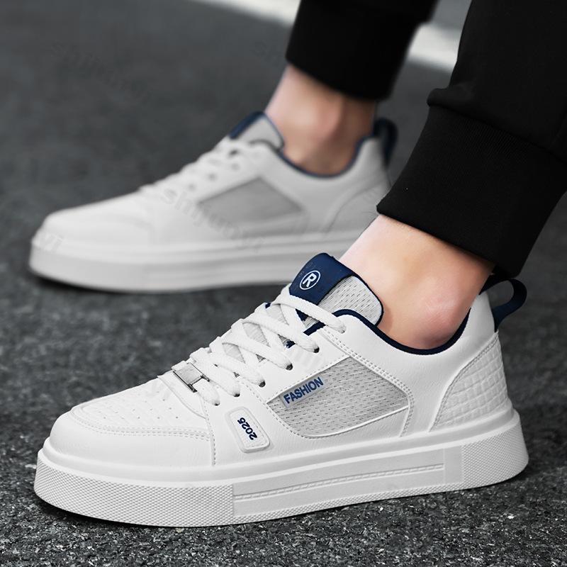Mode Frühling Neue Herren Atmungsaktives Mesh-Panel Flache Schuhe Modetrend Vielseitig Lässig Low Top Bequem Leicht Sportsneaker