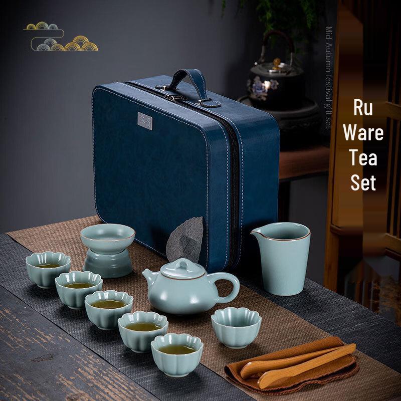 

Chaxun Ru Kiln Ceramic Gaiwan Tea Set
