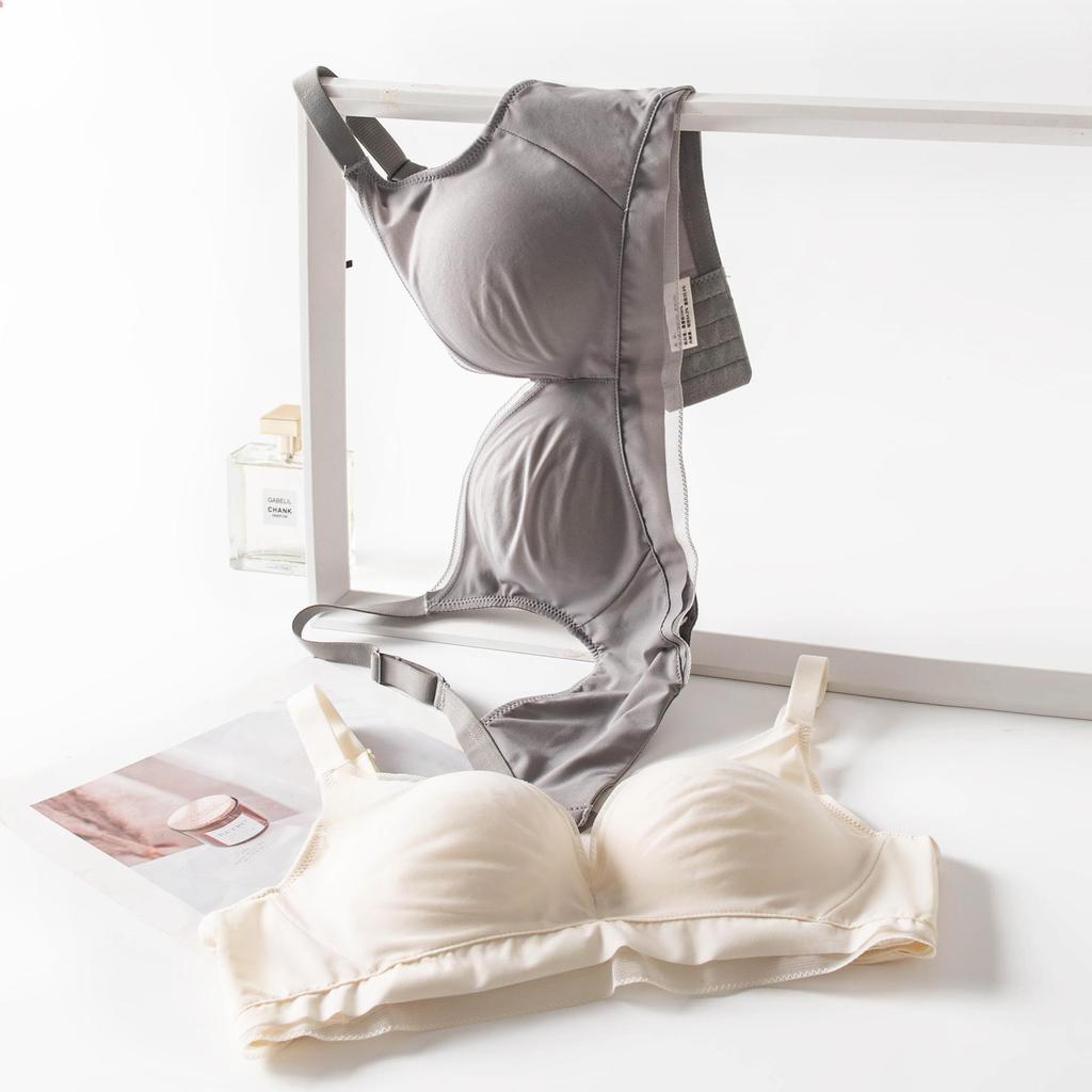 Fairy Style Adjustable Seamless Mulberry Silk Wireless Bra - Comfortable and Supportive Mesh Design for Women