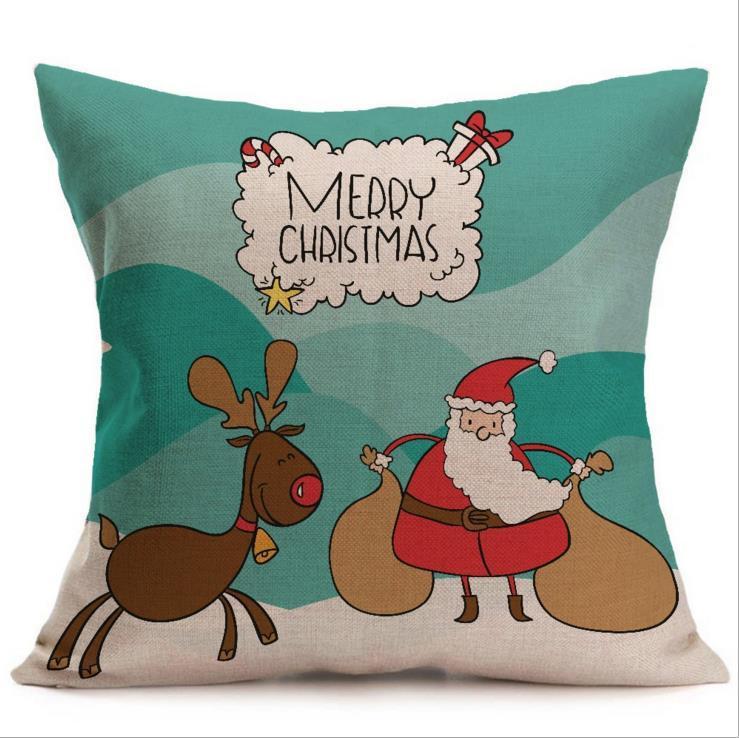 Vibrant Multicolor Christmas Santa Claus Cushion Cover Pillow Case For Stylish Car Decor