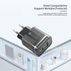 PD+USB Dual Port Fast Charger: US/EU Type-C Adapter