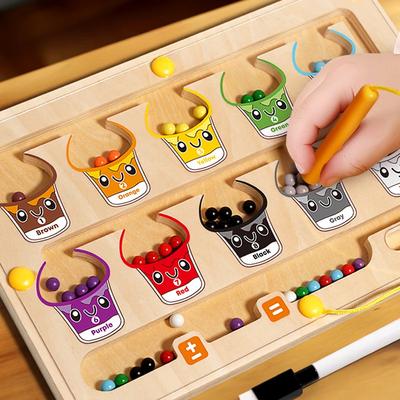 Magnetic Digital Bead Maze Toy For Children'S Puzzle Practice Attention Concentration Training Game For Ages 2-6 Educational Toy