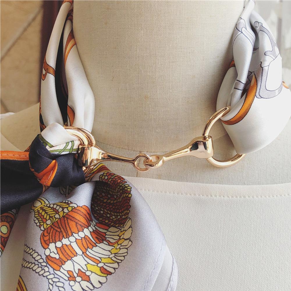Square Fashion Horsebit Buckle Fashion Round Kerchief Buckle Scarf Buckle Shawl Ring Scarf Clip