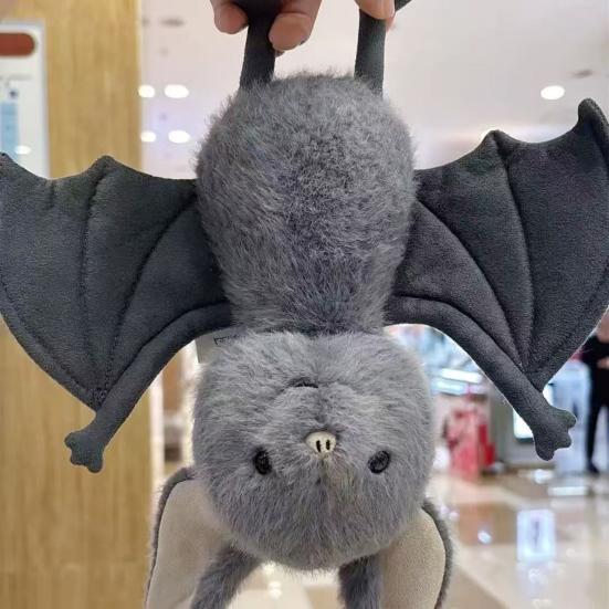 Funny Bat Plush Toy, Cute Flying Stuffed Animal with Wings, Soft Kawaii Plushie for Bed Dorm Decor, Halloween Gift for Kids Adults