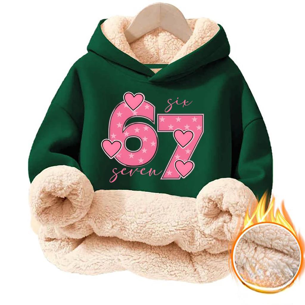 Children's Fashionable Printing Casual Fleece Hooded Loose Fit Hoodie Without Pockets