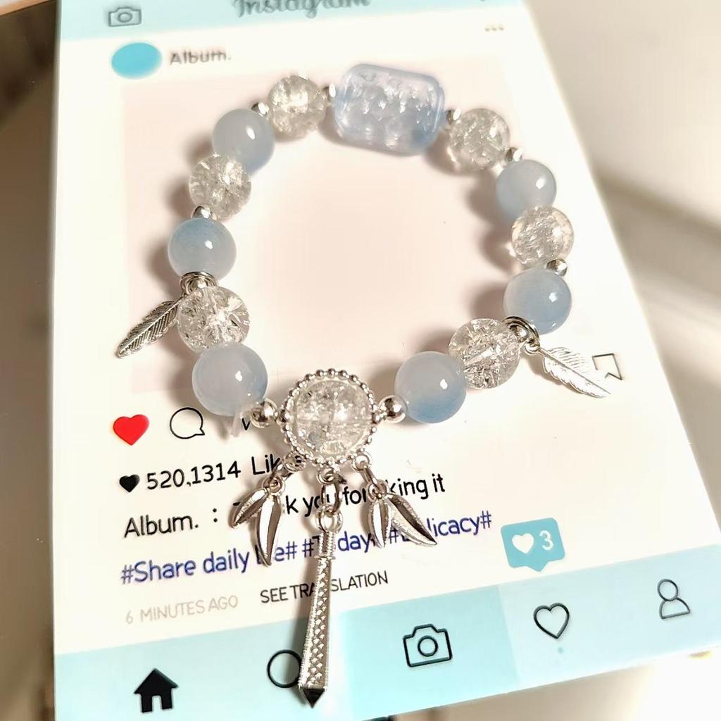 Festive Holiday Christmas Tree Bracelet with Lampwork Beads