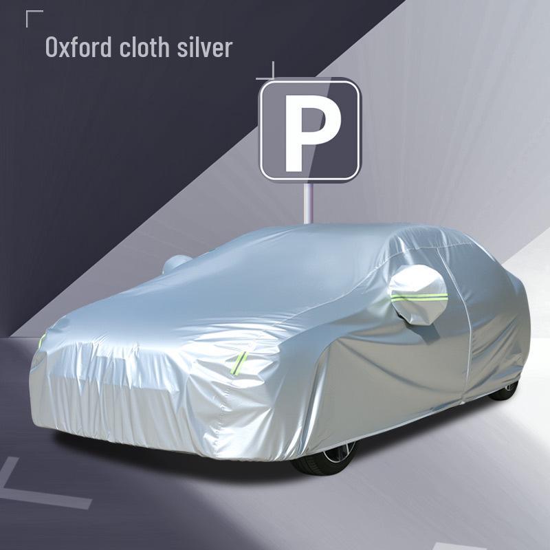 Thick Oxford Cloth Car Cover: Dustproof, Sunproof, Scratchproof, Frost & Snow Resistant Oxford Cloth Silver