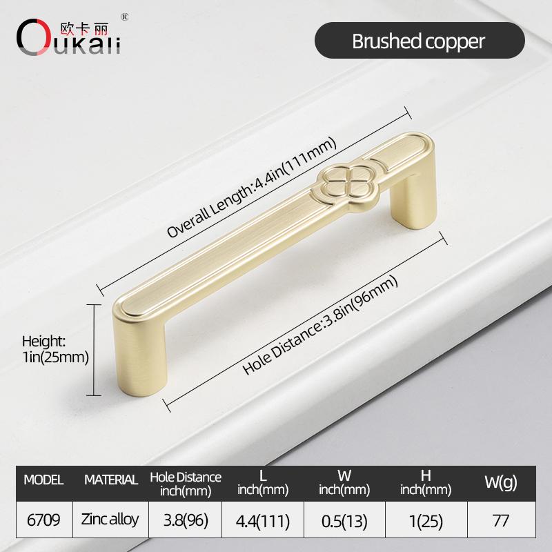 Oukali Modern Furniture Cabinet Handle Wardrobe Pulls Handles Zinc 128mm Drawer Dresser Cupboard Handle
