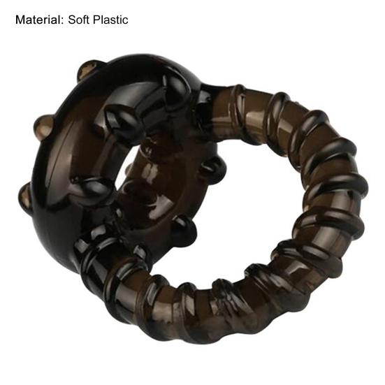 Delay Ring Soft Sexual Stimulation Dual Ring Men Male Time Delay Erection Cock Ring Massager Lover Sex Toy for Couple