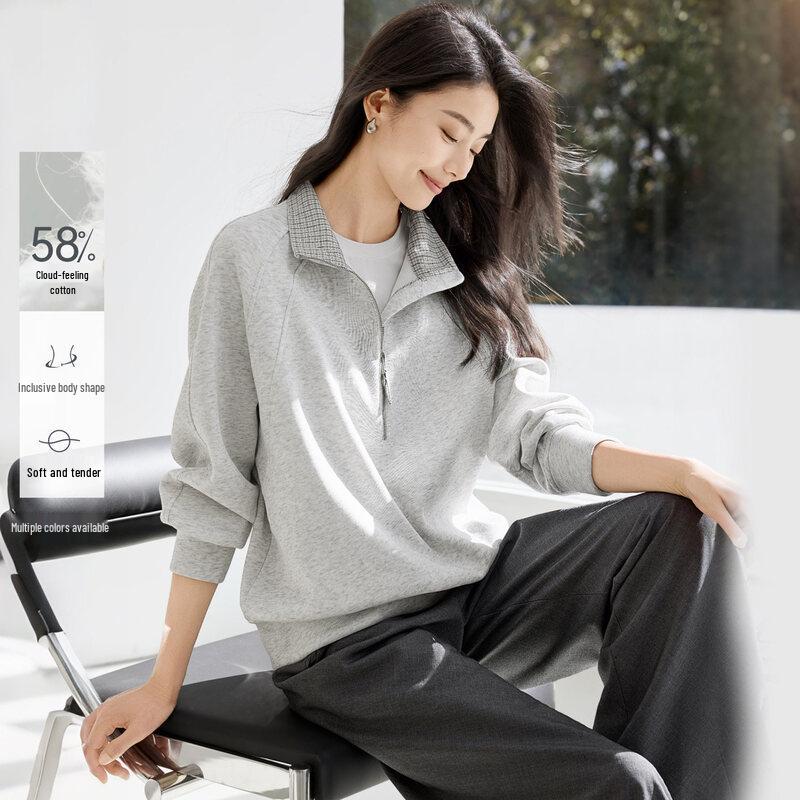 IHIMI Women s Half-Zip Stand-Collar Sweatshirt 2XL