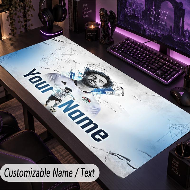 Custom Text Big Mousepad, Extended Desk Pad For Laptop Work GameMohamed Salah