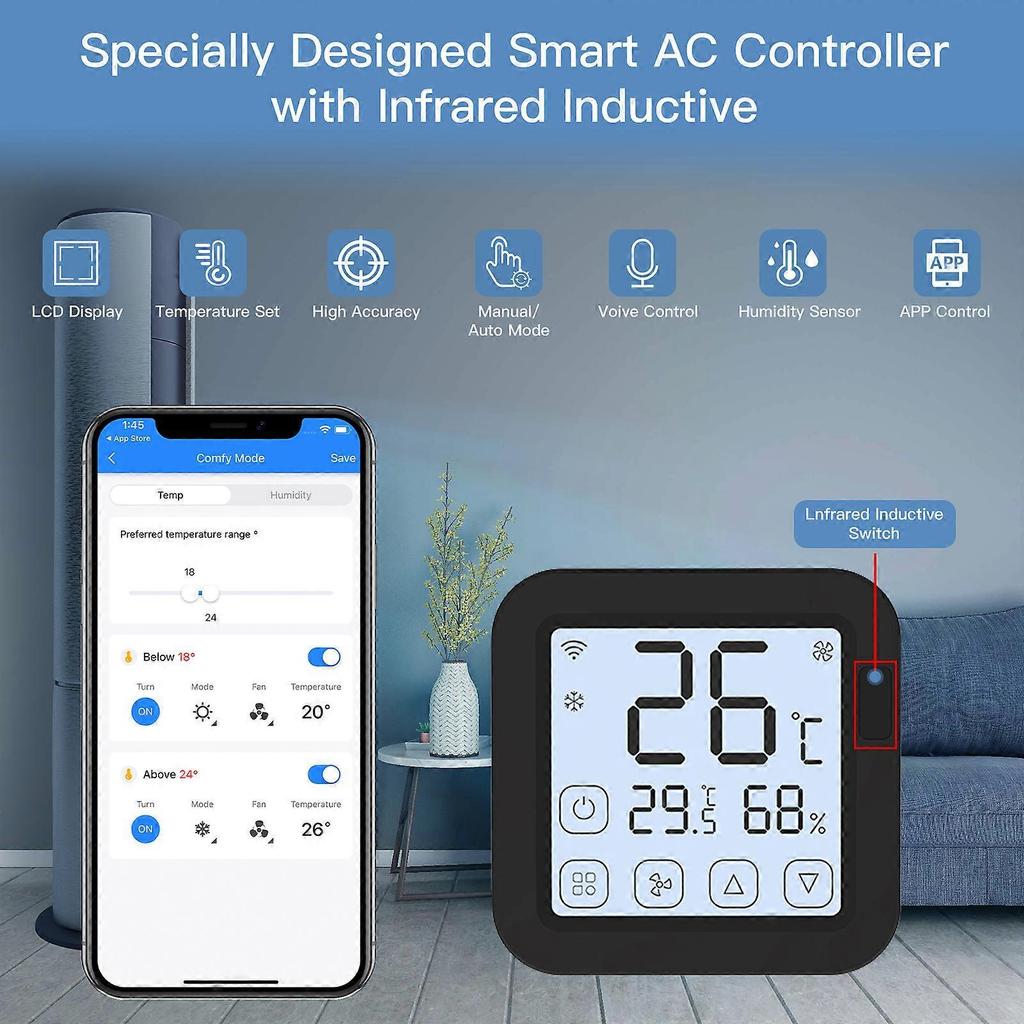 Wifi Tuya AC Thermostat Universal AC Remote Control Smart Life Temperature Threm