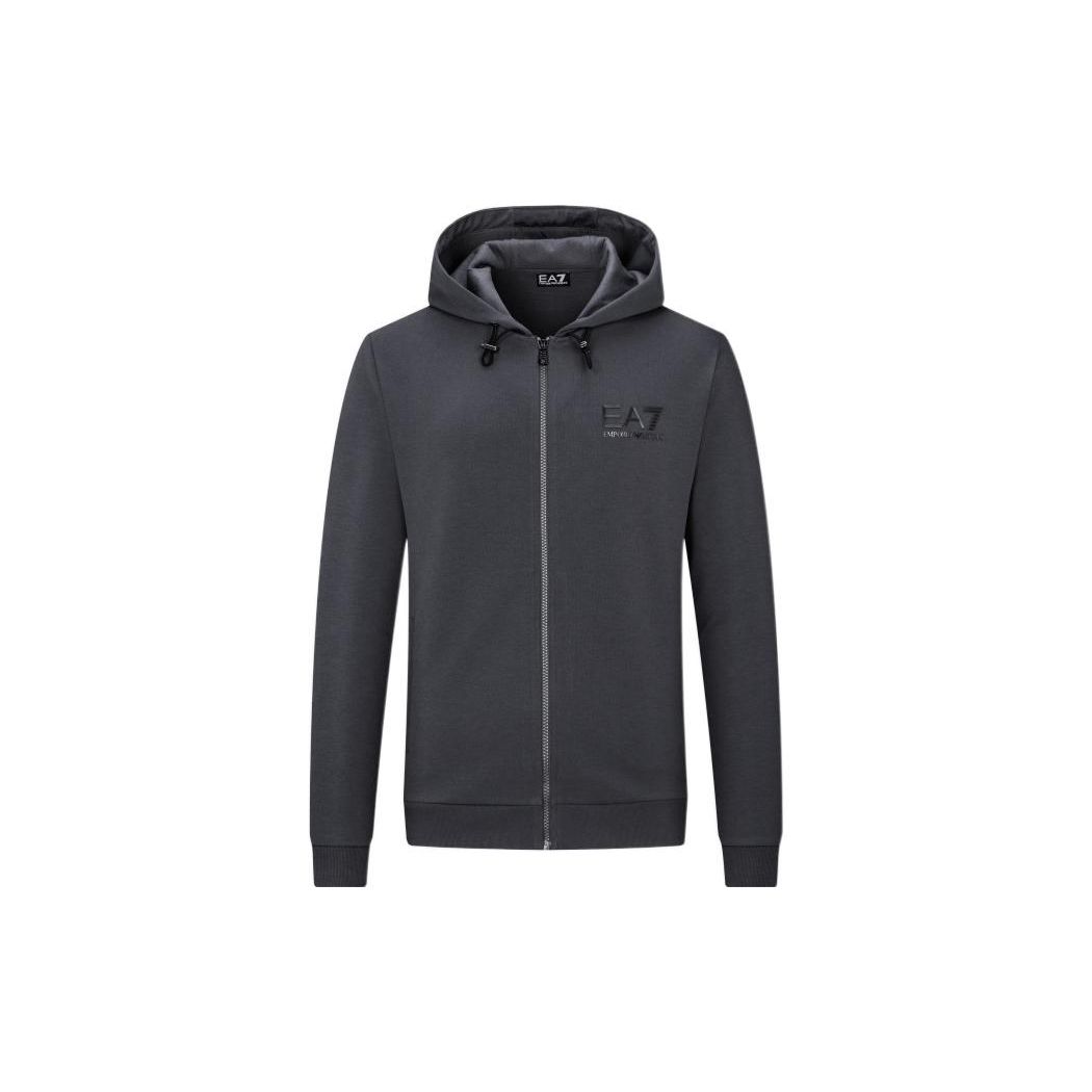 Emporio Armani EA7 SS22 Logo Print Zip Jacket Men jackets Gray 3LPM82-PJARZ-1977 XL