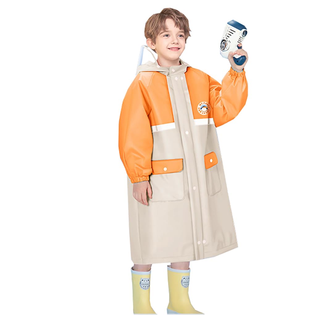 

Raincoat for Suitable for School Rain Gear for Boys and Suitable for Raincoat for Elementary School Reflective Rain Rain For School [YNBINASI] Kids, бежевый