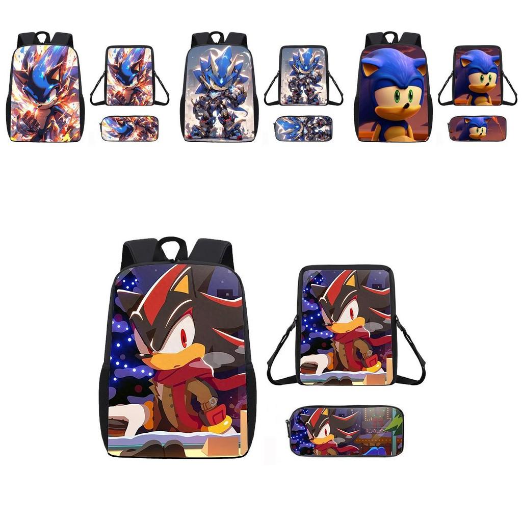 Children Cartoon Pattern Breathable Backpack Three Piece Set