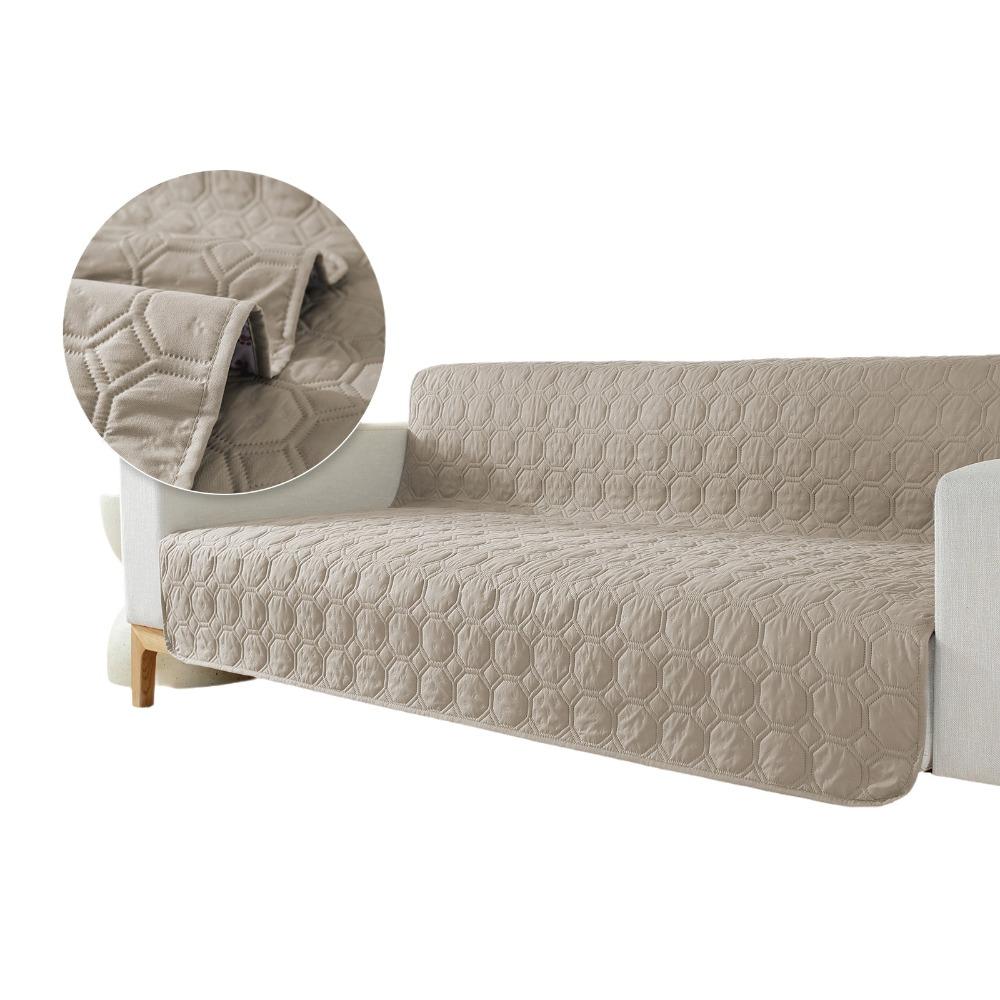 

Polyester Sofa Cover Comfortable Couch Slipcovers Furniture Protector Waterproof Mattress Kids бежевий