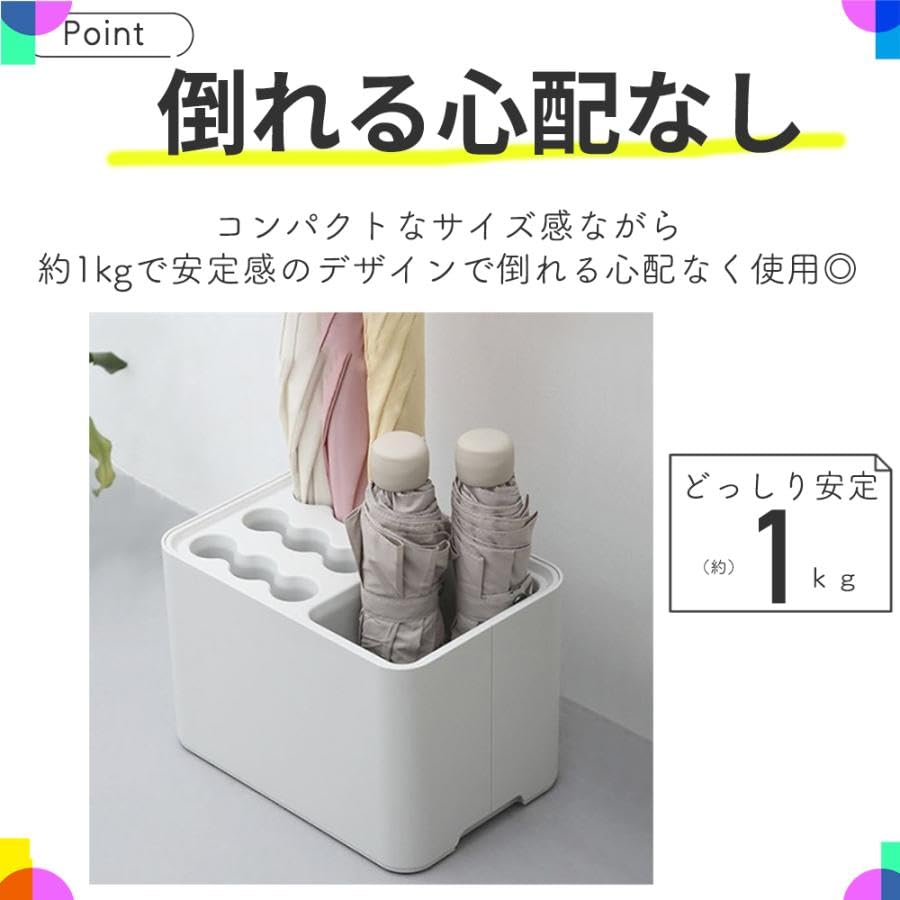 Raatel Stylish Slim Outdoor Umbrella Stand (White) - Nordic Design, Compact, Rustproof, Folding Umbrella Stand