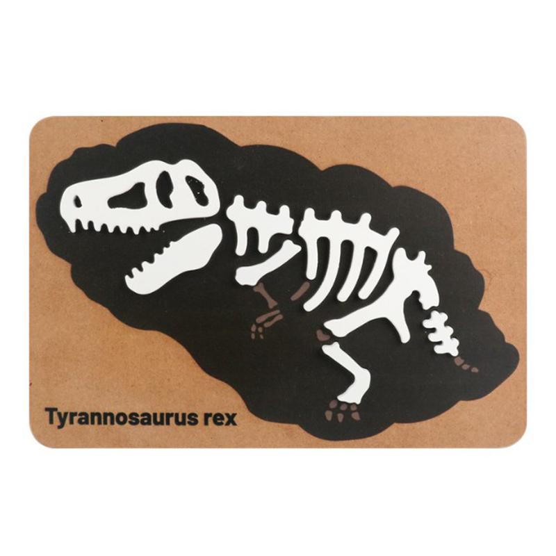 

Деревянные пазлы с животными Динозавры Археологическая модель скелета окаменелости динозавра Познавательная 3D-пазл доска Детские игрушки Подарки