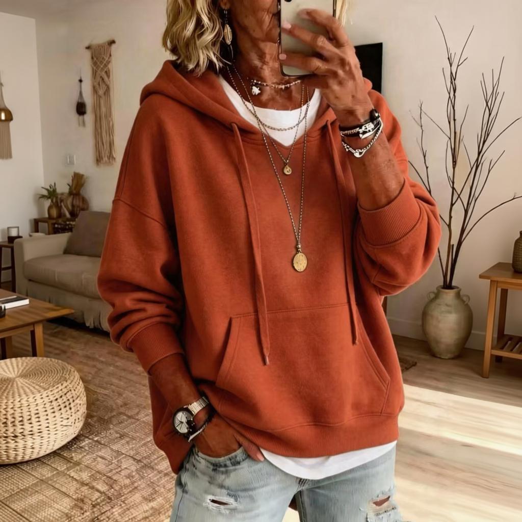 Women's Loose Fit Hoodie with Pockets Casual Long Sleeve Pullover Sweatshirt for Everyday Wear