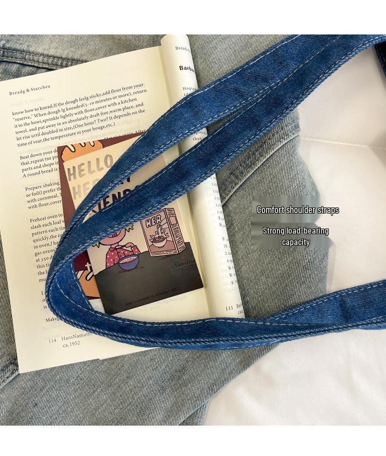 Tote Bag: Large Capacity Denim Shoulder Bag for College Commuters, Trendy and Cool Design for Men and Women 2026