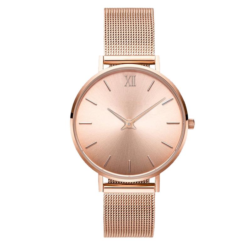 Einfaches und ultradünnes Damen-Autolinien-Gürtel-Rosen-Phil Damen-Wasserdichte Uhr 785