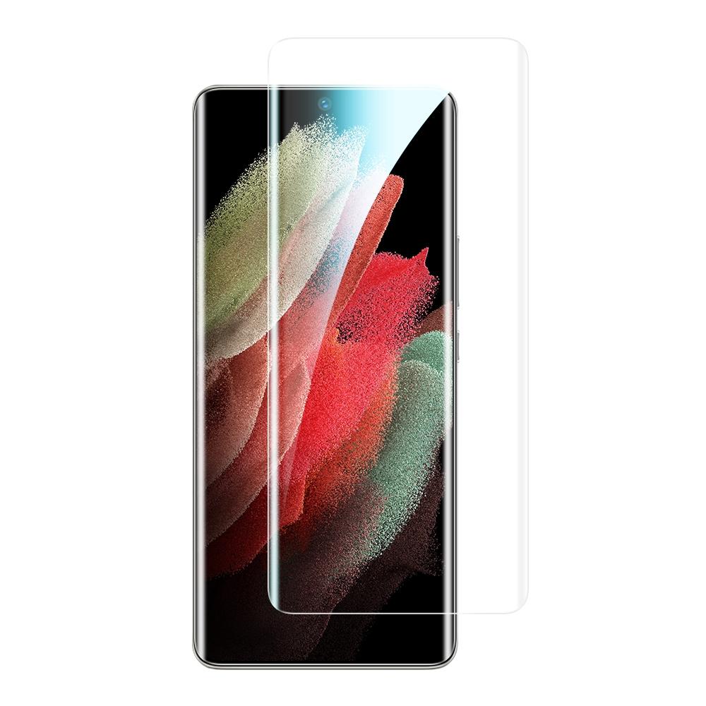 

For Samsung Galaxy S21 Ultra 5G Full Covering Anti-explosion Screen Protector HD Clear Side Glue Curved Tempered Glass Film Transparent