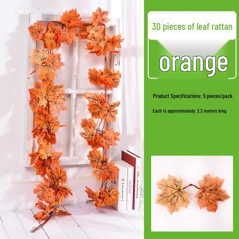 Autumn Maple Leaf Vine Hanging - Festive Decor for Halloween & Christmas