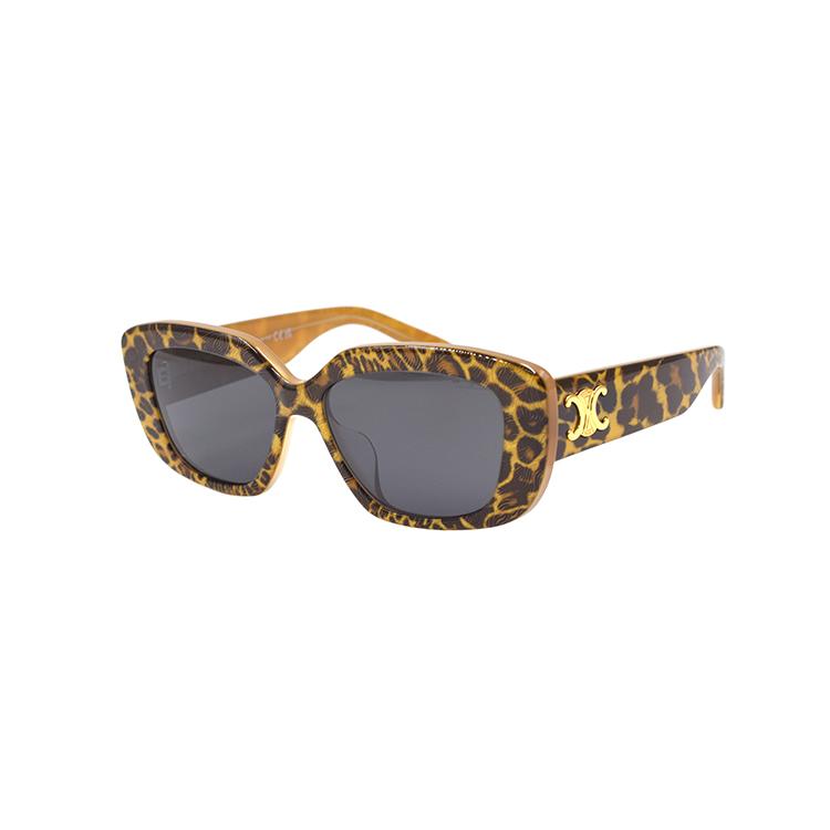 

CELINE Square Sunglasses Animal/Smoke Women Eyewear Brown CL40216U-99A White Eyeglass Pouch