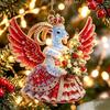 2D Flat Acrylic Hanging Ornament Red Gold Winged Goat Acrylic Pendant Christmas Tree Decoration Lunar New Year Holiday Gift