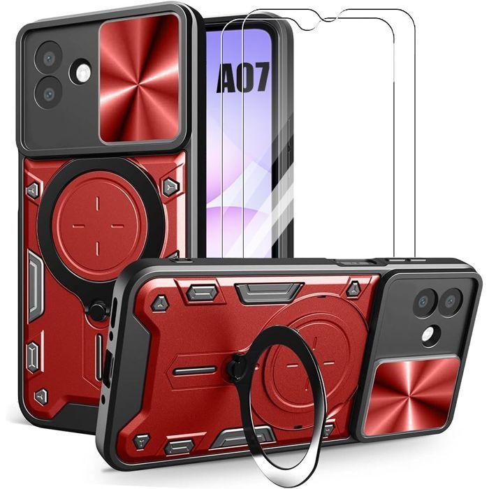 Coque de Téléphone - BOOLING - pour Samsung Galaxy A07 - Protection Caméra - Rouge - Antichoc