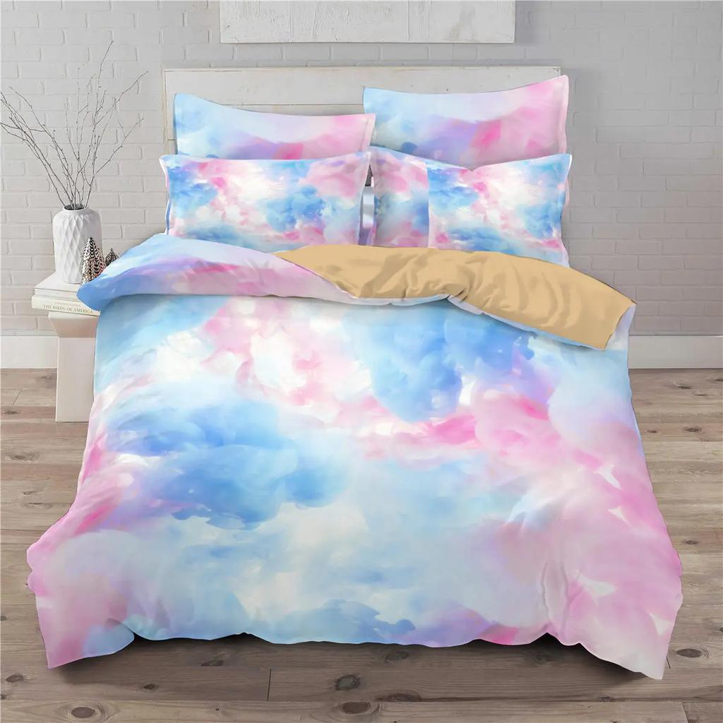 Blue Bedclothes Winter Comforter Bedding Set Bed Linens Duvet Cover King Size Pillow Cases Modern Simple Bedroom Set Cover Hot
