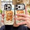Phone Case: 2D flat design, suitable for iPhone 18, 17, 16, 15, 14, 13 Pro protective case, caramel brown little bear, perfect Christmas and Halloween