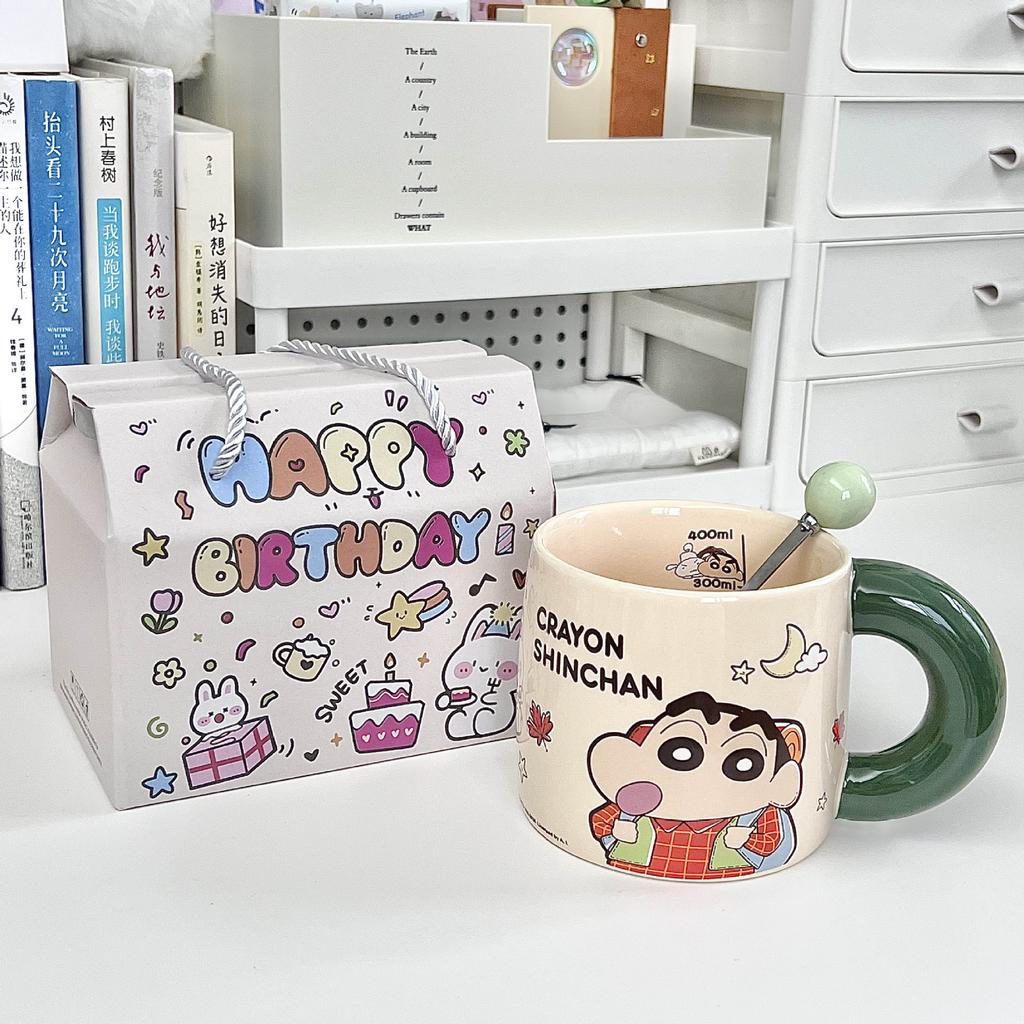 Ceramiczny kubek Crayon Xiaoxin dla chłopców i dziewczynek prezent urodzinowy kubek dla pary dziewczyna praktyczna pamiątka pudełko prezentowe