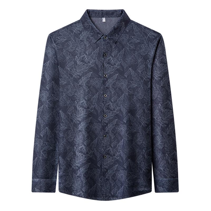Men's Long Sleeve Printed Shirt Business Casual Fashion