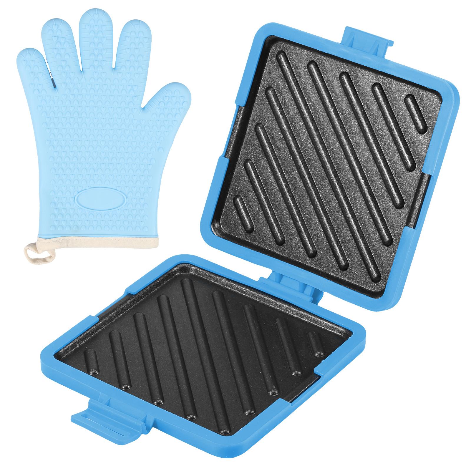 

Microwave Sandwich Maker Microwave Grill Pan with Silicone Anti Scald Sleeve Microwaves Bacon Cooker Cookware Kitchen Accessory