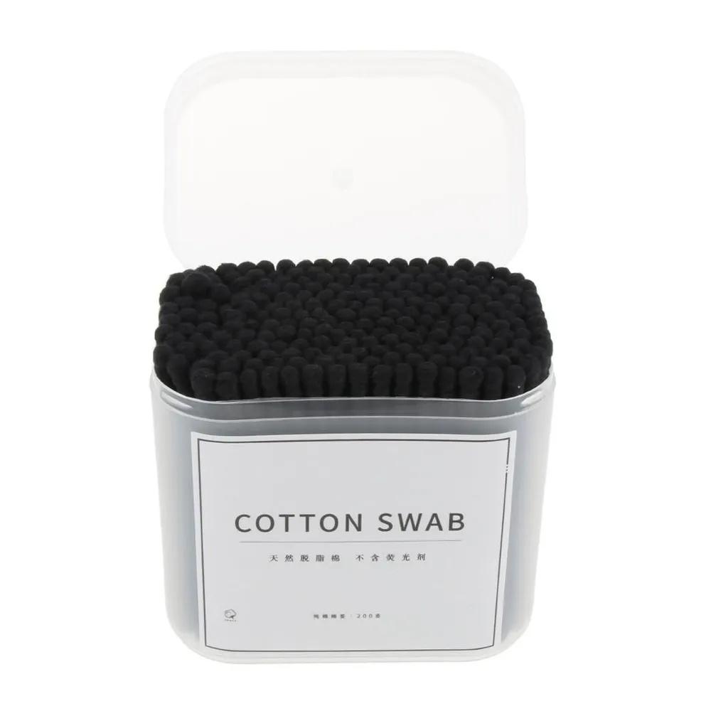 

Disposable Cotton Swabs for Makeup Removal and Cleaning with Rounded and Spiral Tips 200 Pieces Suitable for Home and Personal Use One Size чёрный