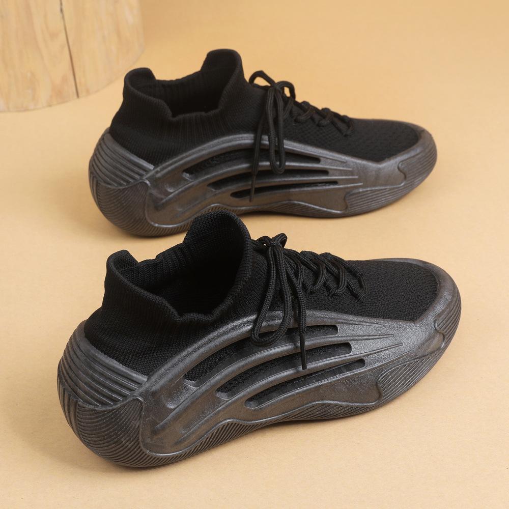 2025 new spring and summer breathable fly-woven sports shoes women's comfortable flat-soled soft-soled casual versatile elastic socks shoes