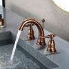 Luxury Widespread Basin Faucet hot and cold 8 inch Sink faucet Chrome Brass Three Holes Black bathroom sink tap with pop up