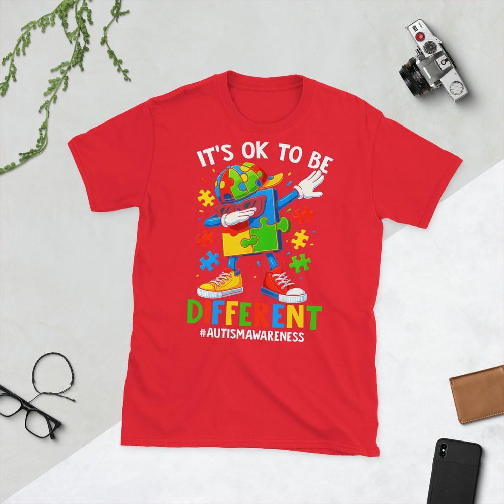 Its Ok To Be Different Dabbing Puzzle Autism Awareness Kids TShirt S