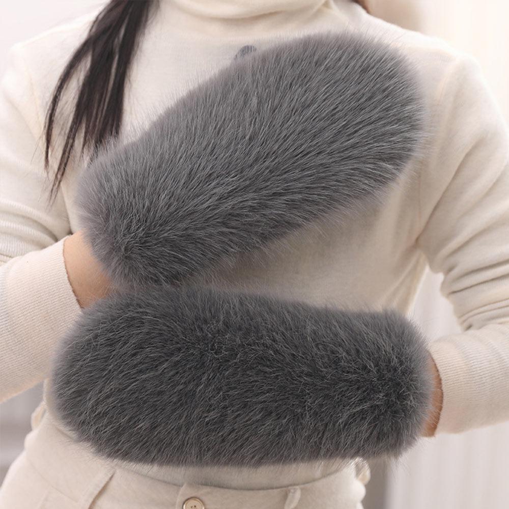 Keep Warm Plush Gloves Fleece Lining Faux Fur Mittens Cute Winter Gloves  Winter Season