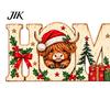 Standing Wooden Signs for Entryways Highland Cow Home Ornament, 2D Tabletop Sign, Rustic Tiered Tray Christmas Decorations Festive Centerpiece Mantel