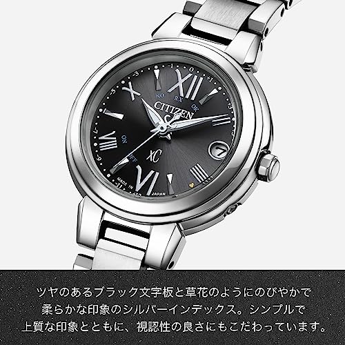 Citizen ES9430-89E Women's Cross Sea Eco-Drive Radio-Controlled Watch, Water Resistant, Silver/Black