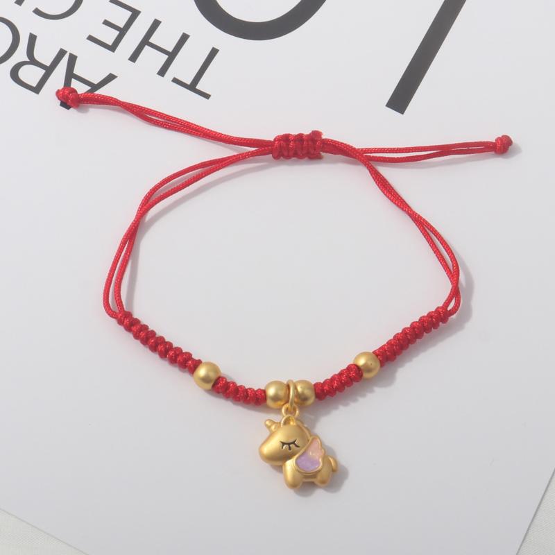 2026 Horse Year Lucky Red Rope Bracelet Chinese Style Zodiac Horse Braided Bracelet Women Fashion Jewelry