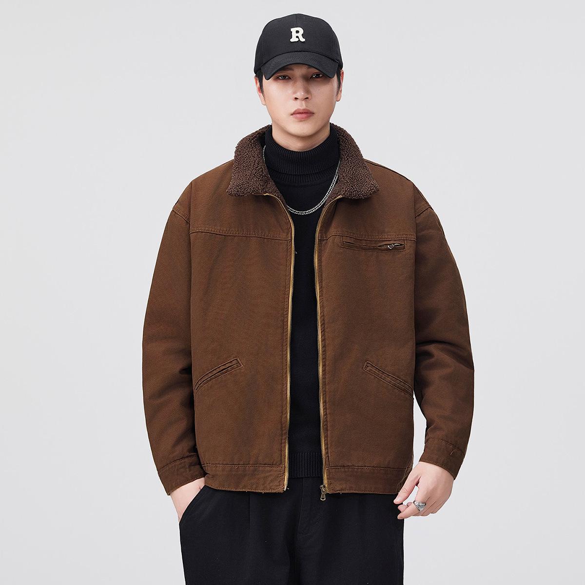 

Detroit Heavyweight Men s Lambswool Cotton Fleece-Lined Workwear Jacket 2025 2XL сірий колір